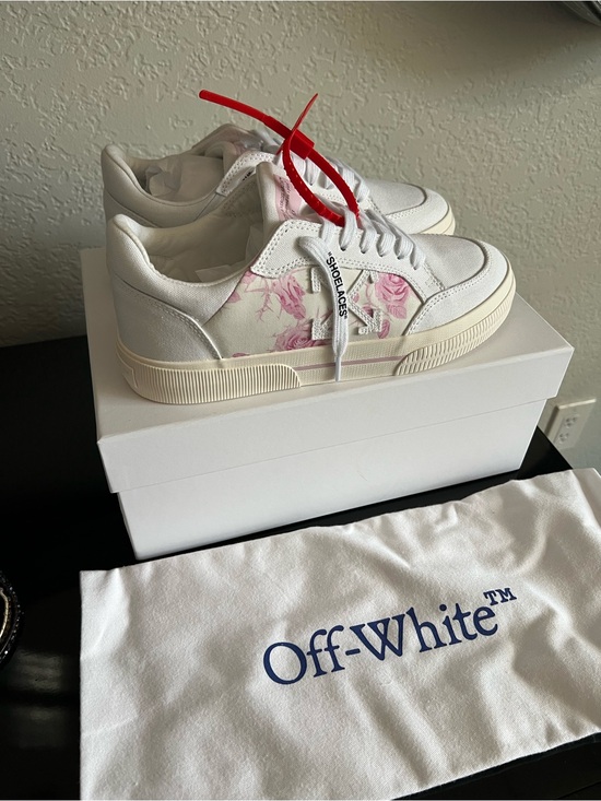 Off-White Shoes - Off-White Women’s Off-White New Low Vulcanized Animation "White Pink Floral"